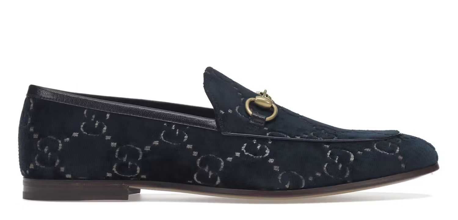 Gucci Jordaan GG Loafer Blue Velvet - New