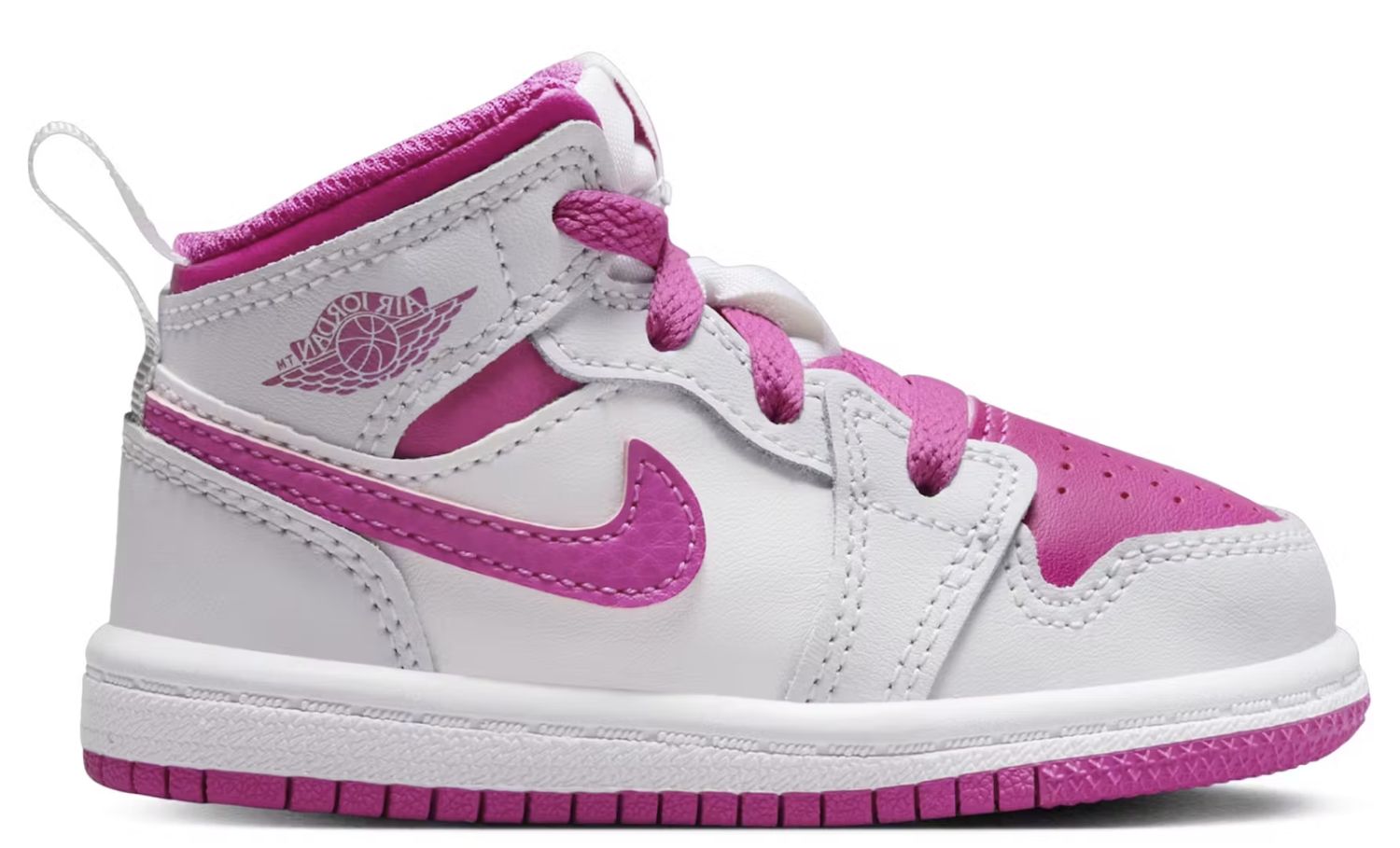 Jordan 1 Mid Iris Whisper White Fire Pink (TD) - New