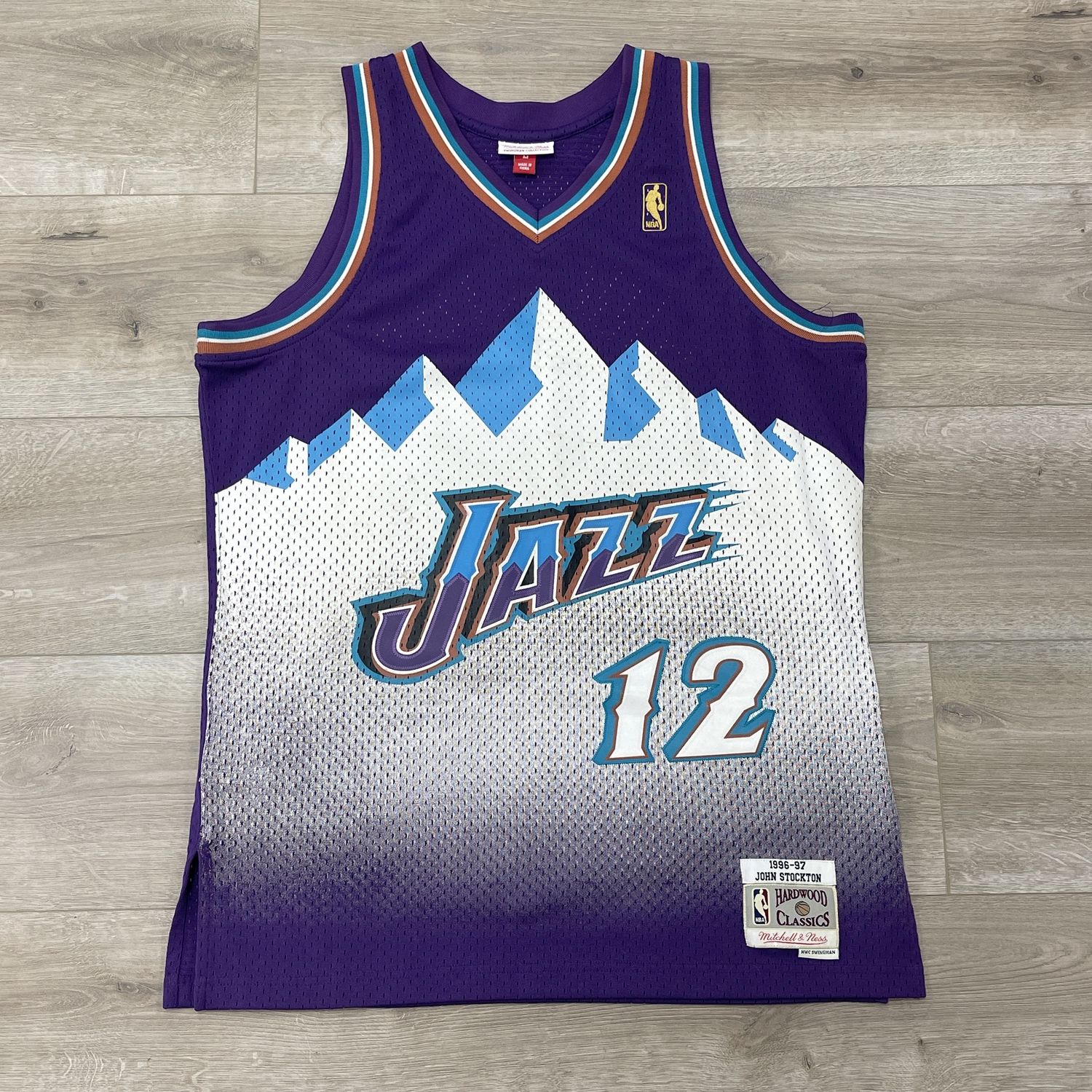 Mitchell &amp; Ness Swingman Jersey Utah Jazz Road 1996-97 John Stockton size Large Pre-Owned