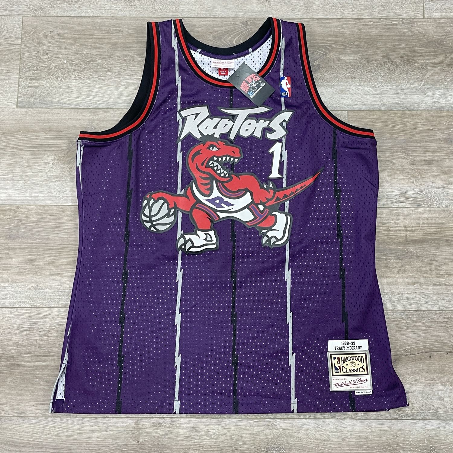 Mitchell &amp; Ness Tracy McGrady Raptors Hardwood Classics Swingman Jersey size XL Pre-Owned