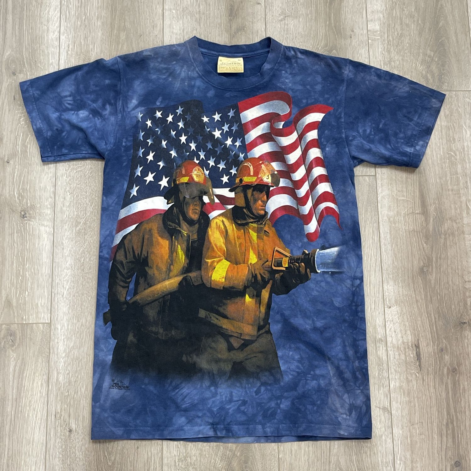 Vintage 2003 The Mountain Tie Dye Fire Fighters Tee Size Medium