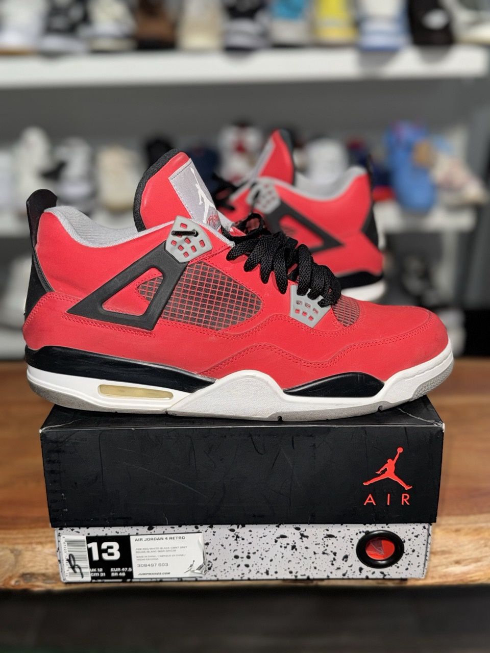 Jordan 4 Retro Toro Bravo • Pre-Owned, Product Condition: Pre-Owned, Shoe Size: US M 13