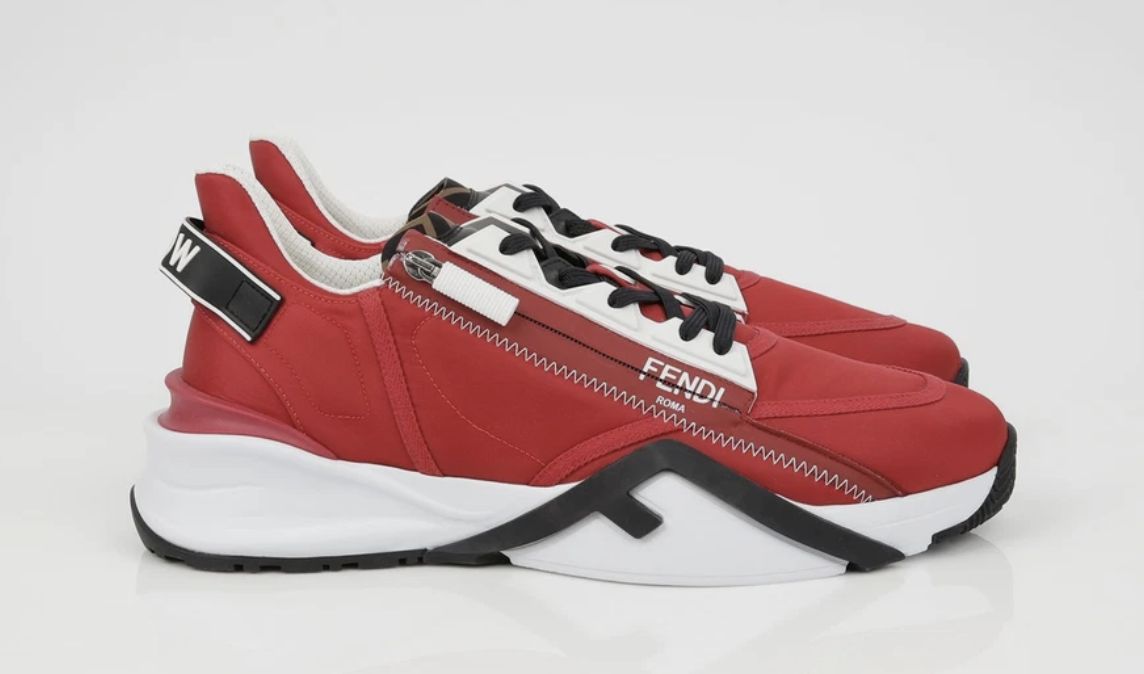 Fendi Nylon Low Top Red • Pre-Owned