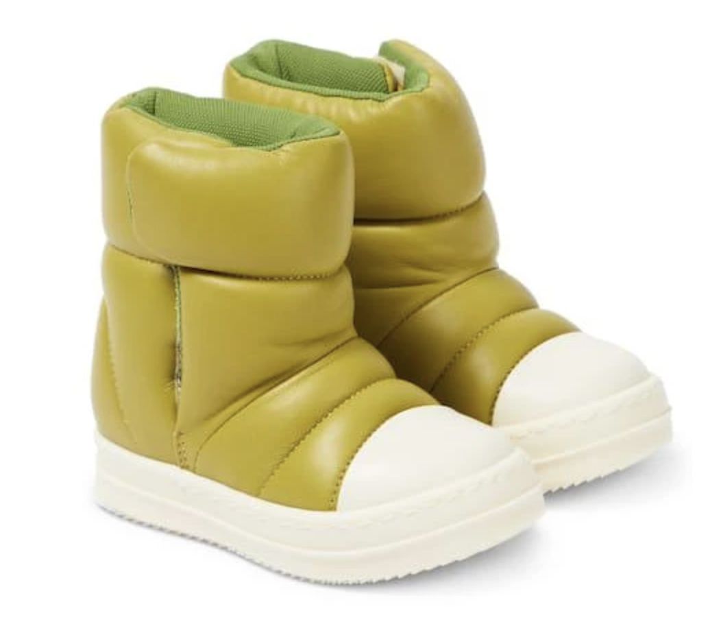 Rick Owens Puffer Leather Boots • Pre-Owned