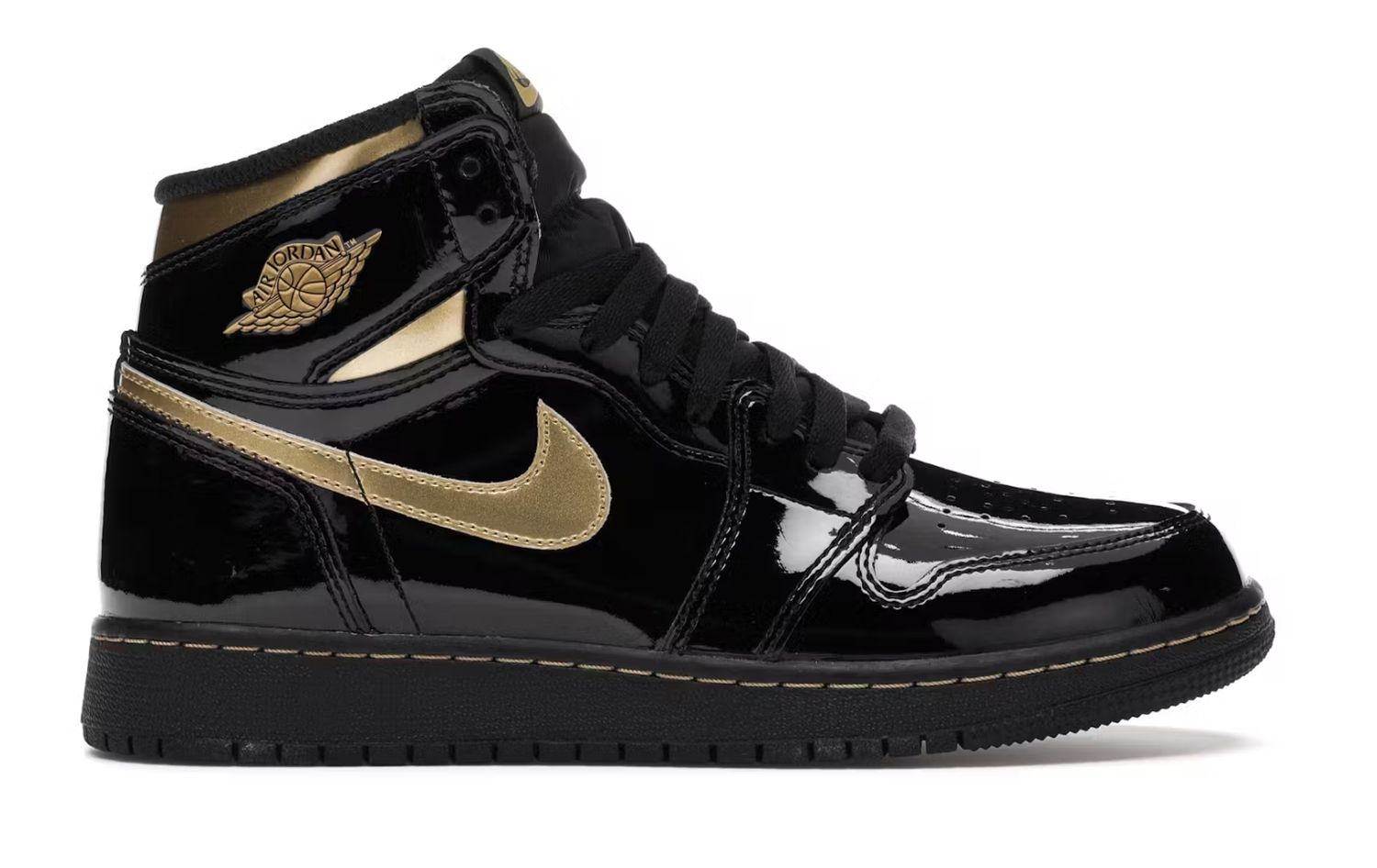 Jordan 1 Retro High Black Metallic Gold (2020) (GS) • Pre-Owned