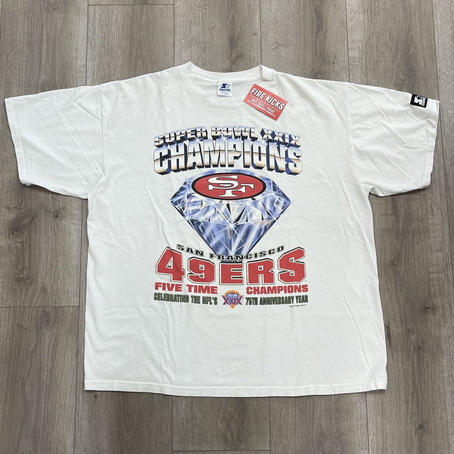 1994 San Francisco 49ers Super Bowl XXIX Champions Tee Size XL Pre-Owned