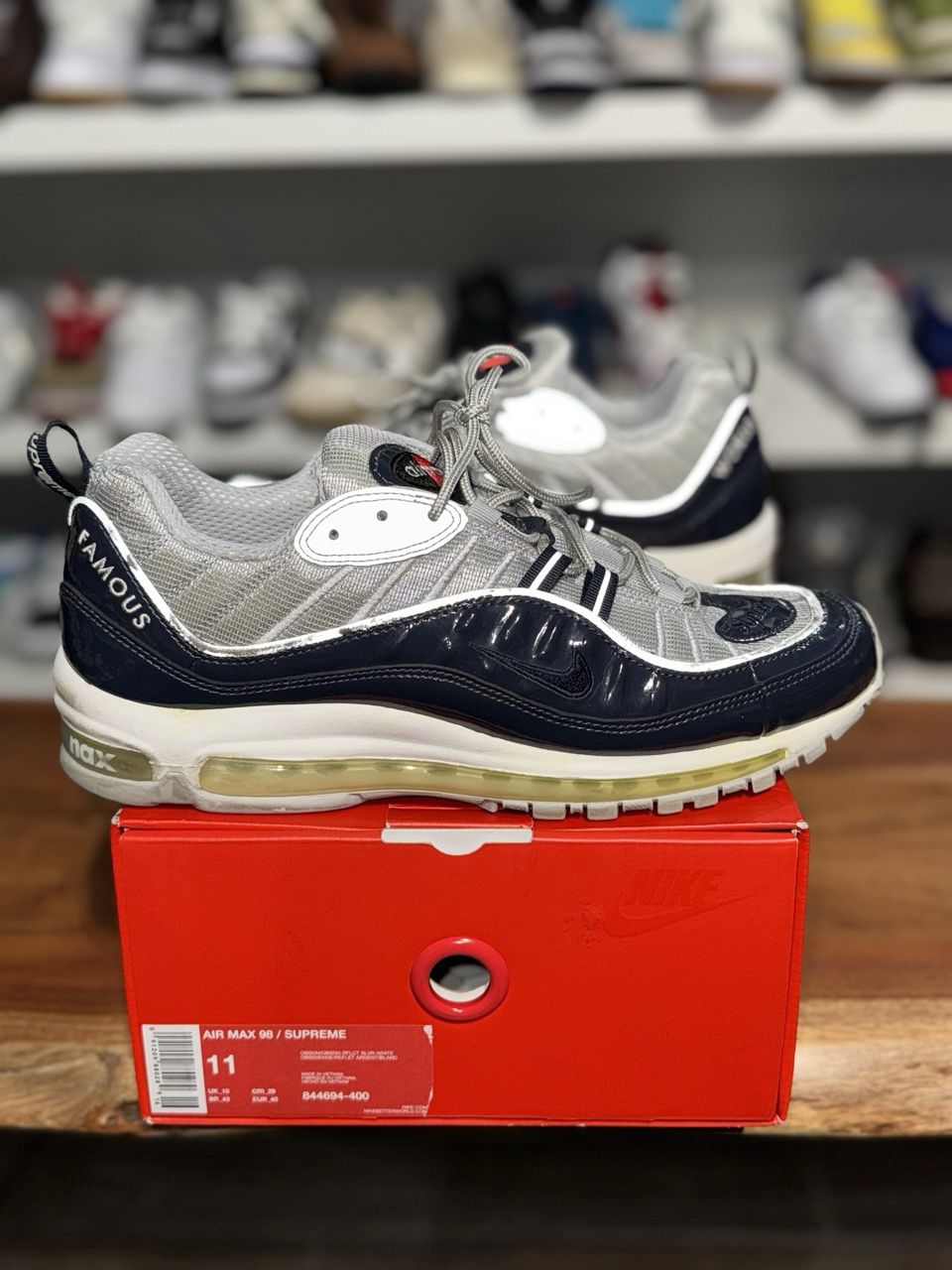Nike Air Max 98 Supreme Obsidian - Pre-Owned, Shoe Size: US M 11, Product Condition: Pre-Owned