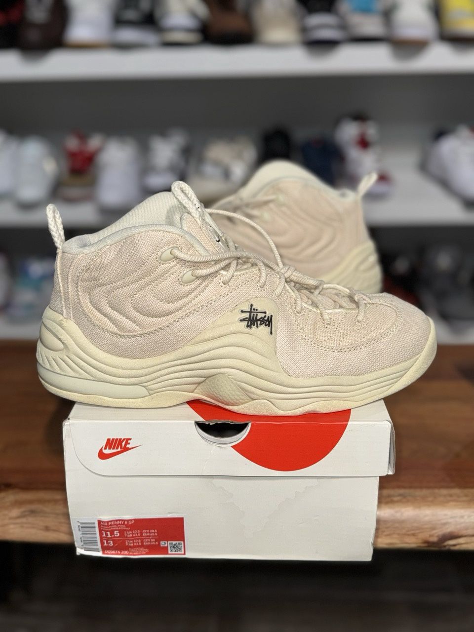 Nike Air Penny 2 Stussy Fossil • Pre-Owned, Shoe Size: US M 11.5, Product Condition: Pre-Owned