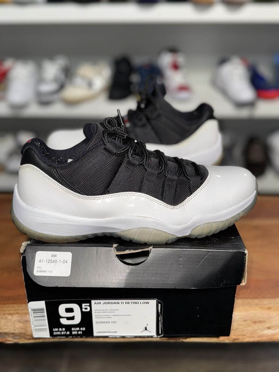 Jordan 11 Retro Low Tuxedo • Pre-Owned, Shoe Size: US M 9.5, Product Condition: Pre-Owned
