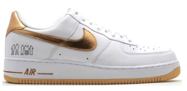 Nike Air Force 1 Low Players White Metallic Gold - New