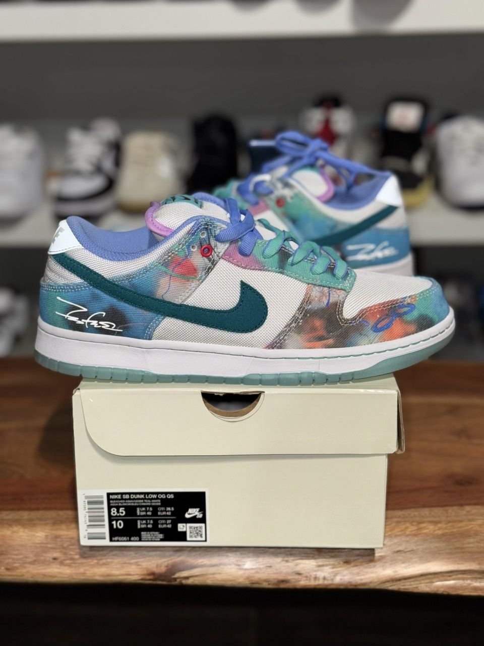 Nike Sb Dunk Low Futura Laboratories Bleached Aqua • Pre-Owned, Shoe Size: US M 8.5, Product Condition: Pre-Owned