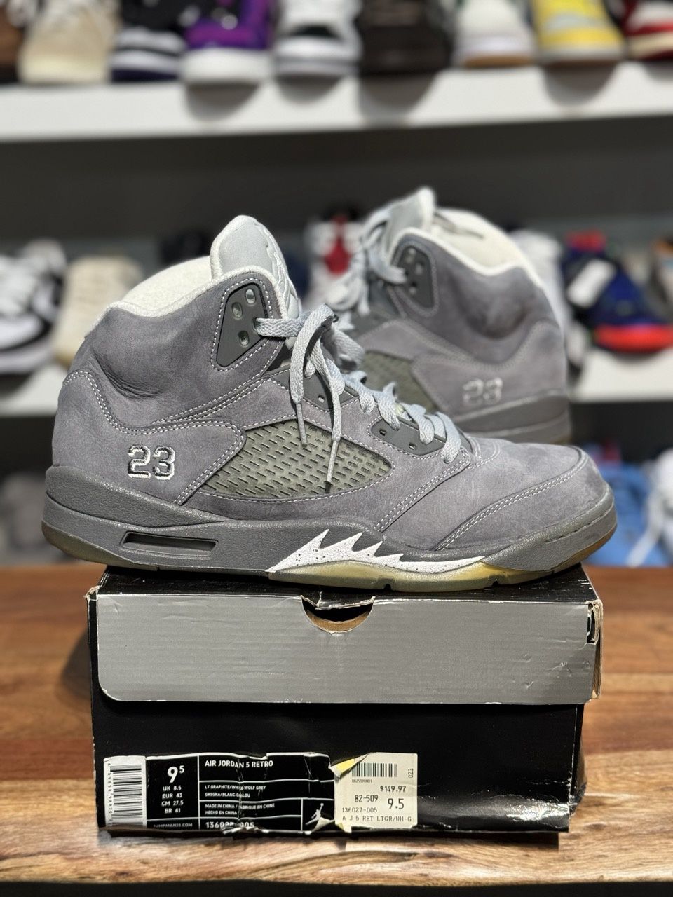Jordan 5 Retro Wolf Grey - Pre-Owned, Shoe Size: US M 9.5, Product Condition: Pre-Owned