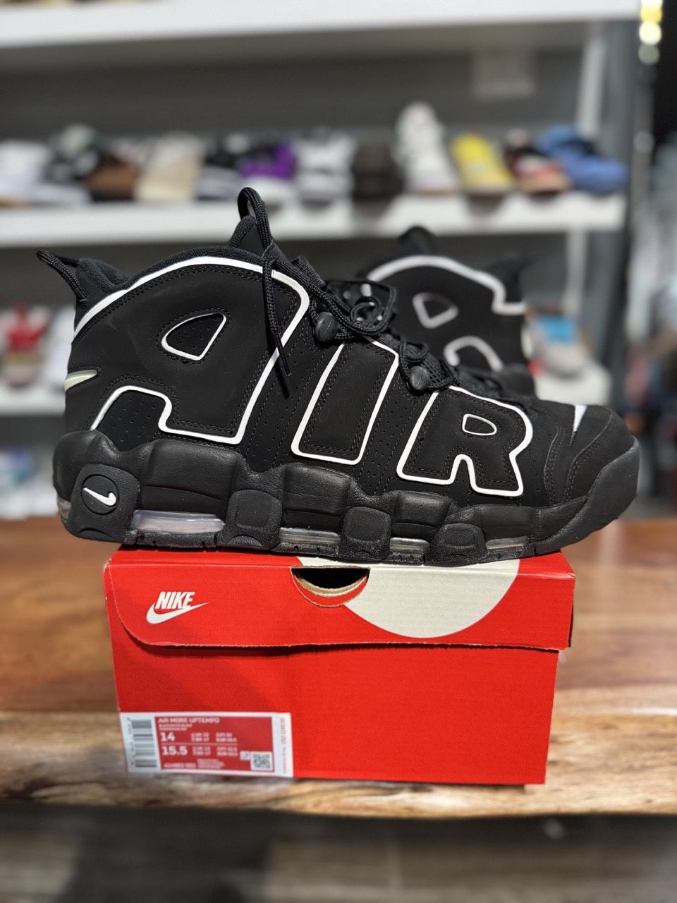 Nike Air More Uptempo Black White - Pre-Owned, Shoe Size: US M 14, Product Condition: Pre-Owned