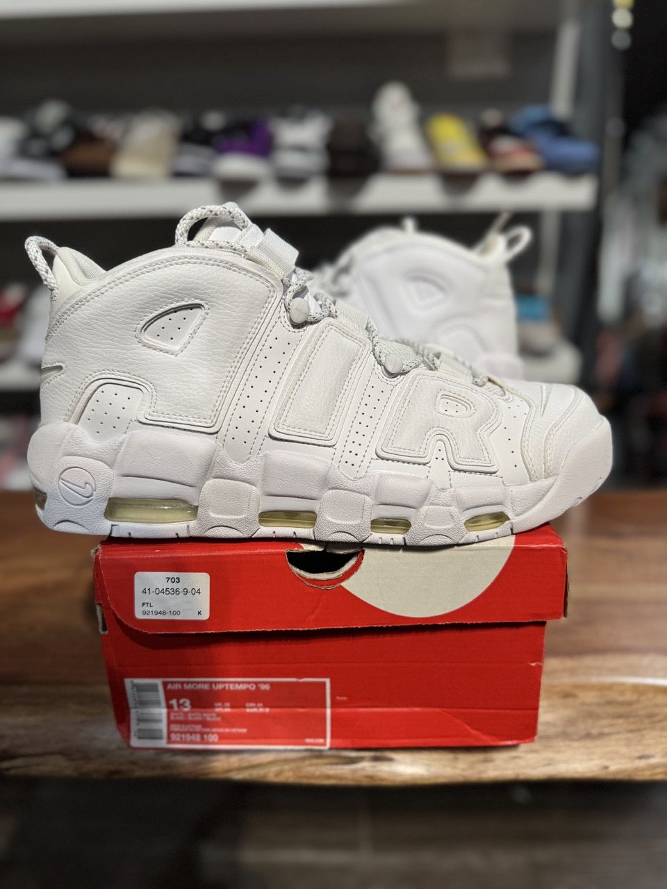 Nike Air More Uptempo Triple White - Pre-Owned, Shoe Size: US M 13, Product Condition: Pre-Owned