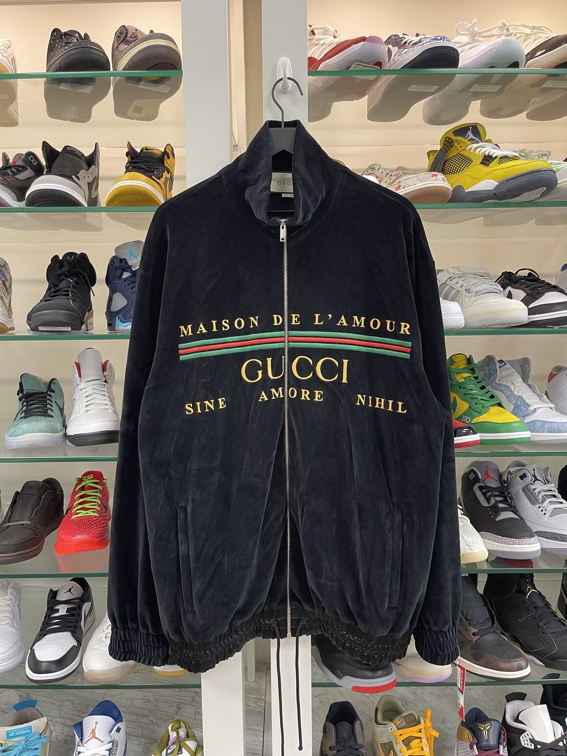 Gucci Chenille Embroidered Track Jacket Black size XL