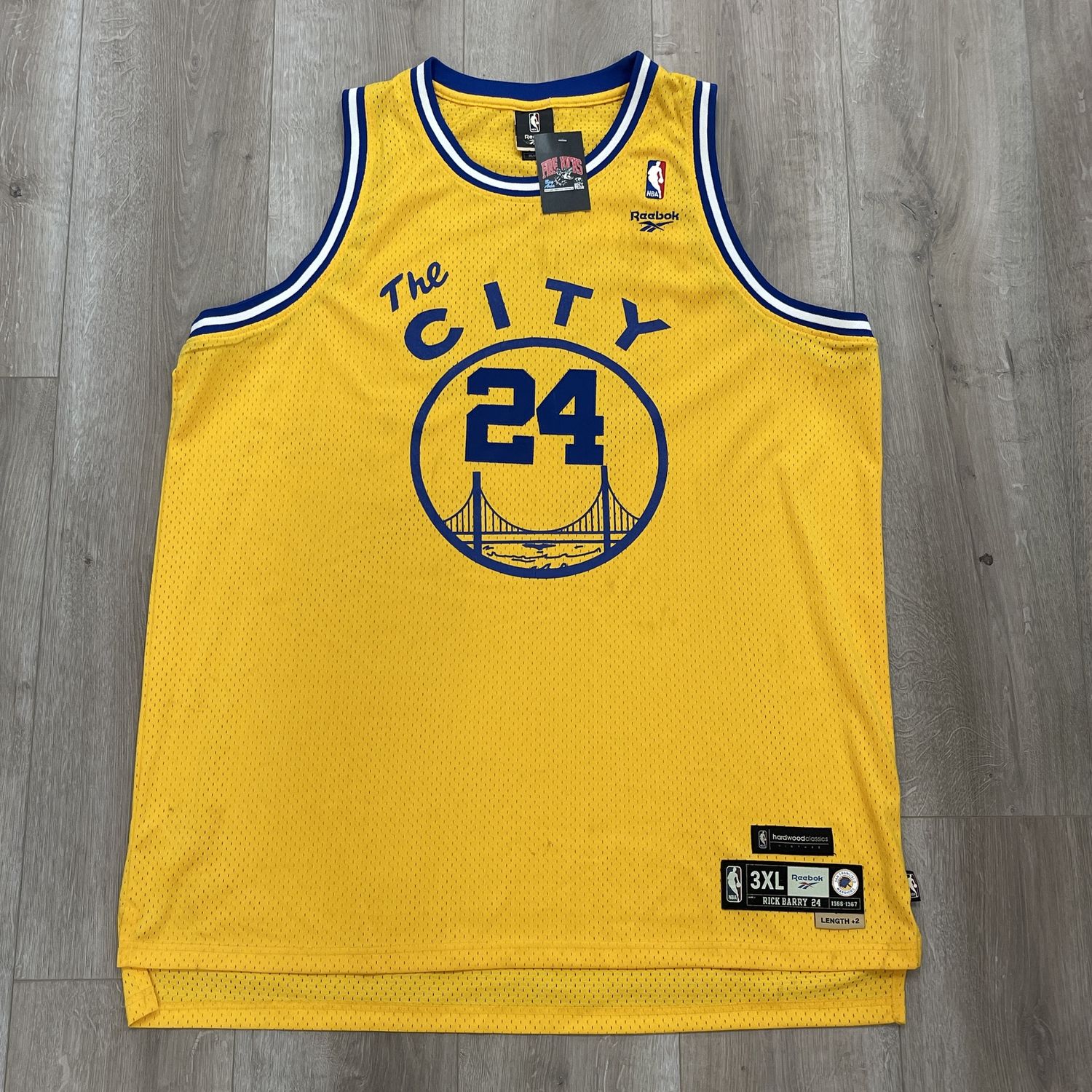 GOLDEN STATE WARRIORS RICK BARRY REEBOK SWINGMAN HWC SZ 3XL Pre-Owned
