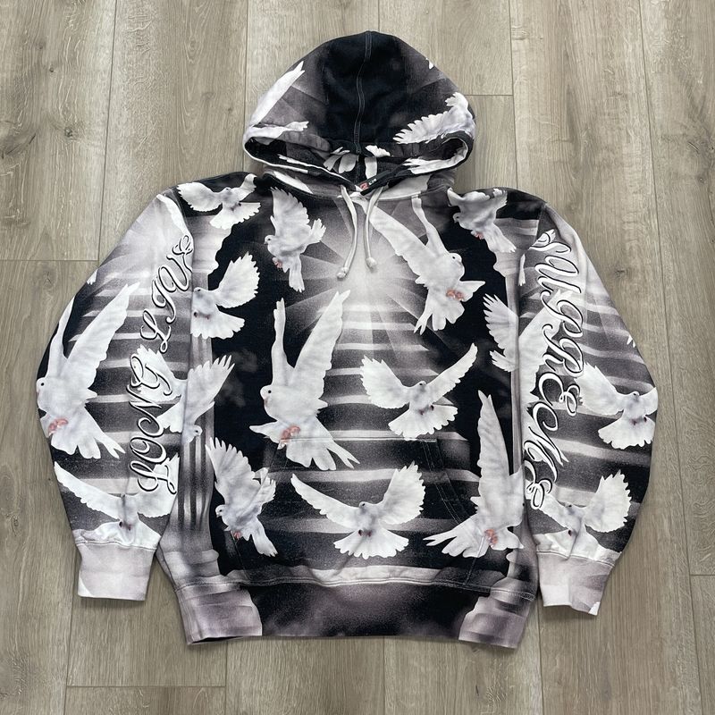 Supreme Doves Hooded Sweatshirt (SS22) Black size Medium Pre Owned