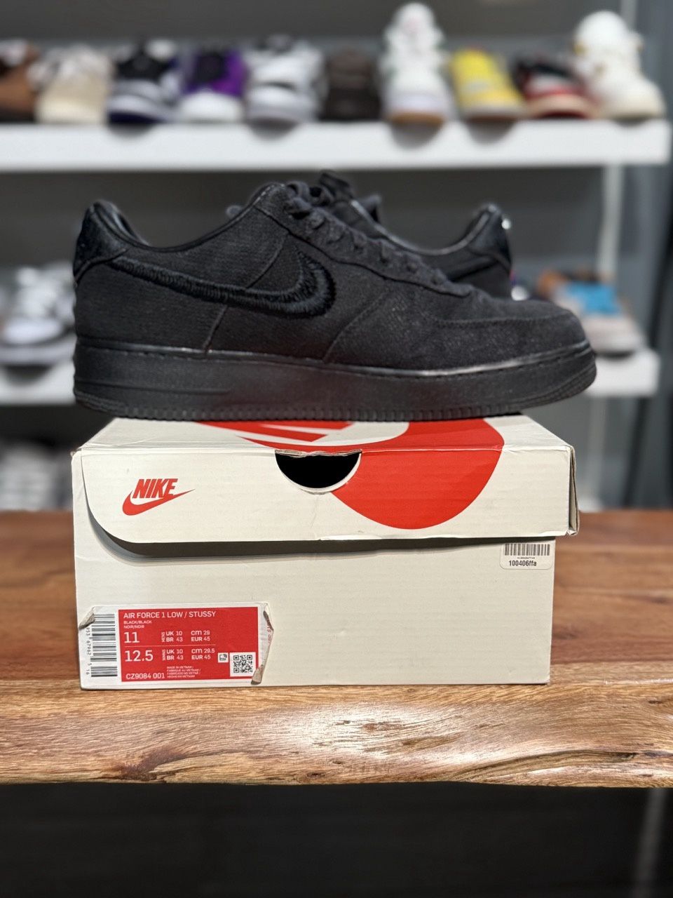 Nike Air Force 1 Low Stussy Black - Pre-Owned, Shoe Size: US M 11, Product Condition: Pre-Owned