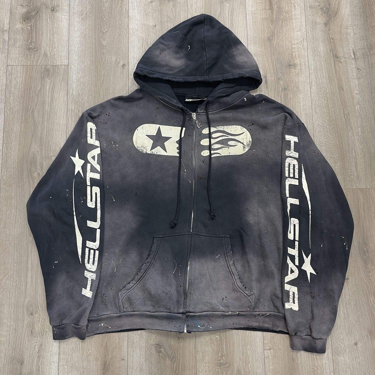 Hellstar Studios Zip Hoodie Black size 3XL Pre Owned