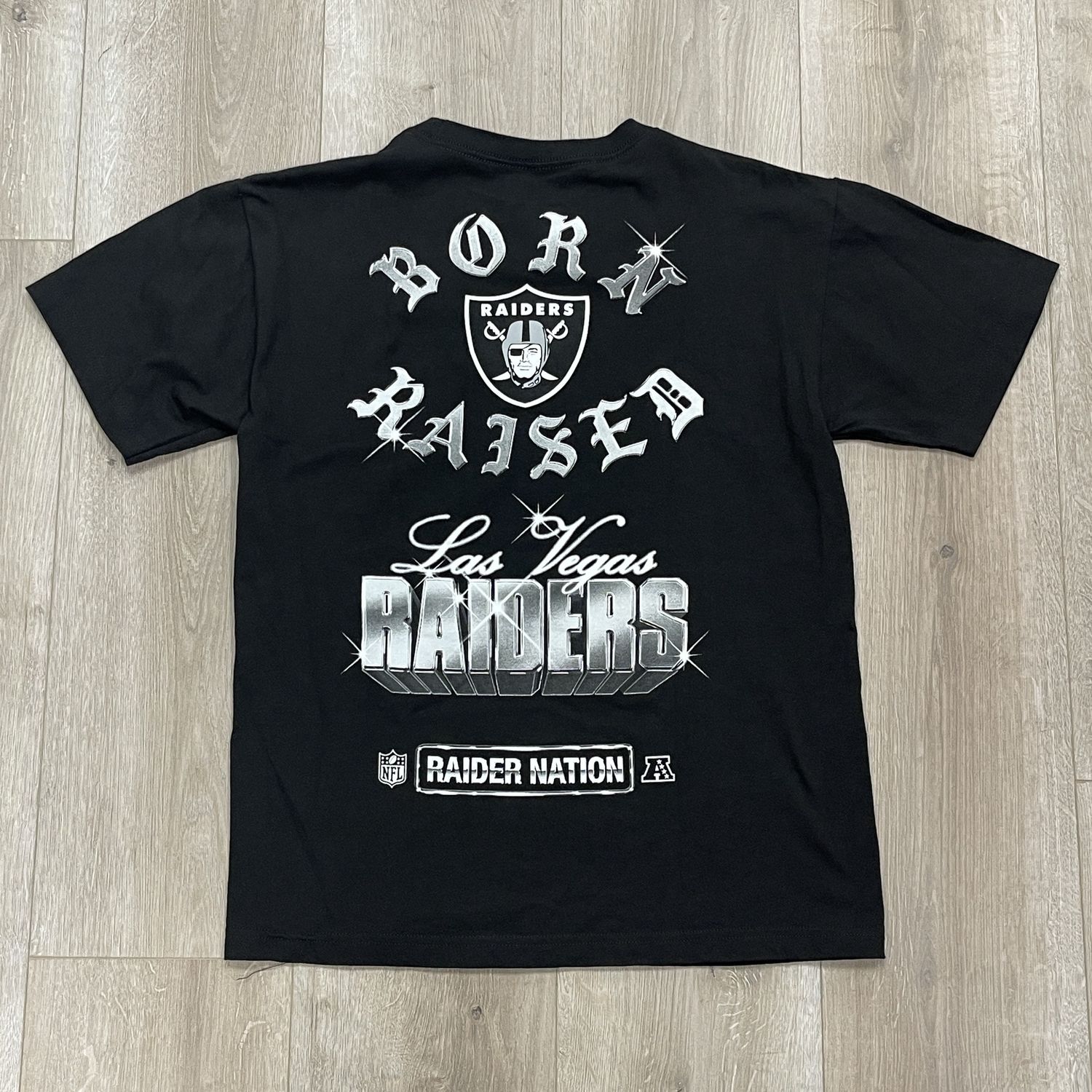 Born x Raised Las Vegas Raiders Chrome Tee Size Medium Pre-Owned