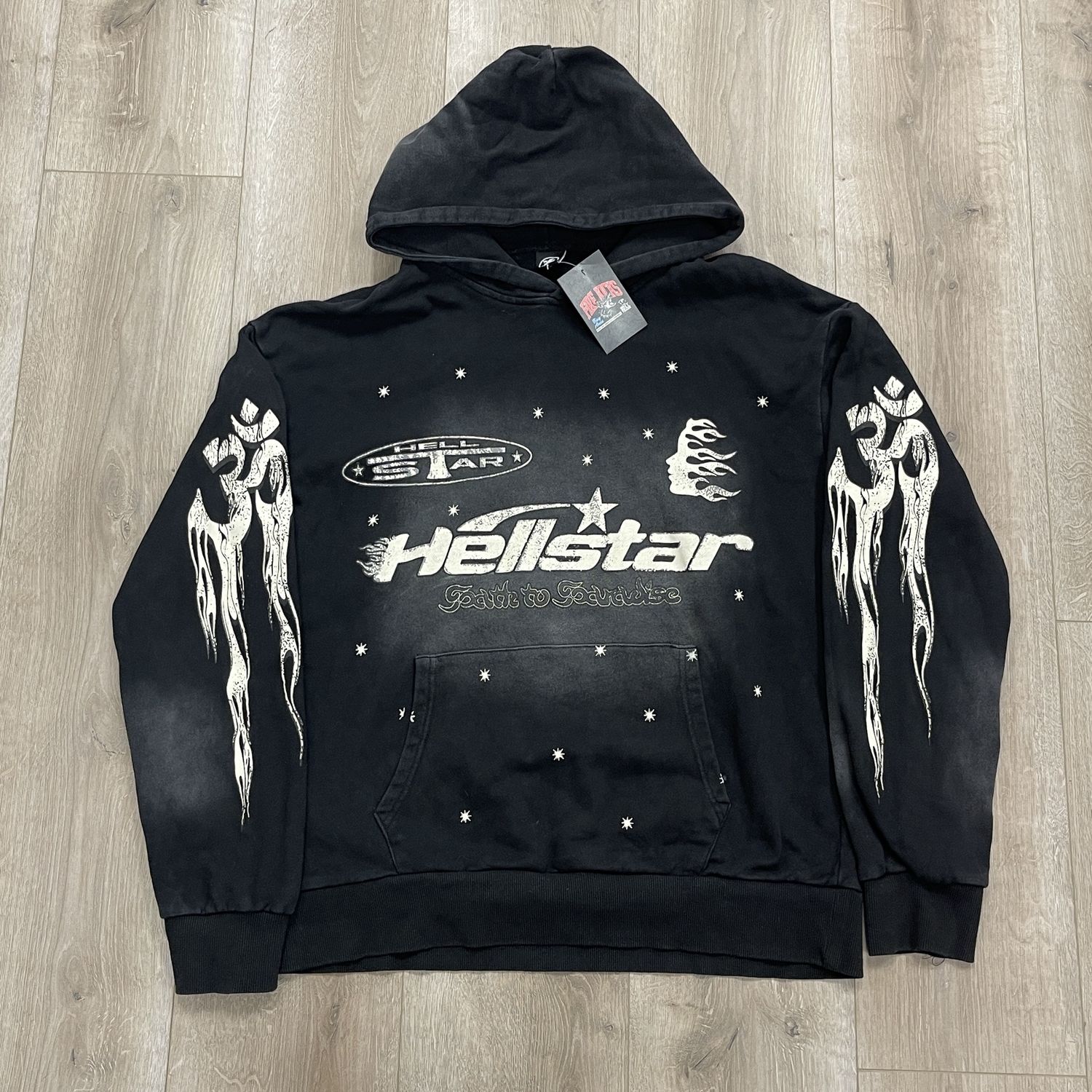 Hellstar Flare Black Flame Hoodie Large Pre Owned