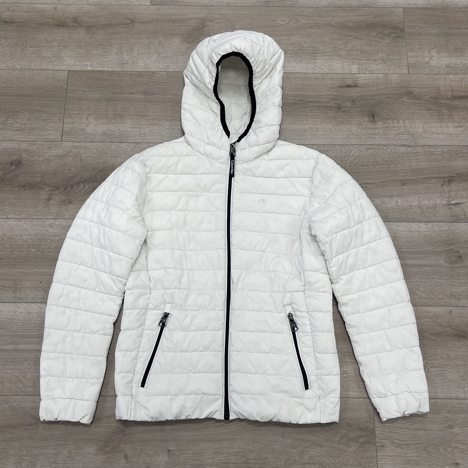 Calvin Klein White Puffer Jacket Size Small S Pre Owned
