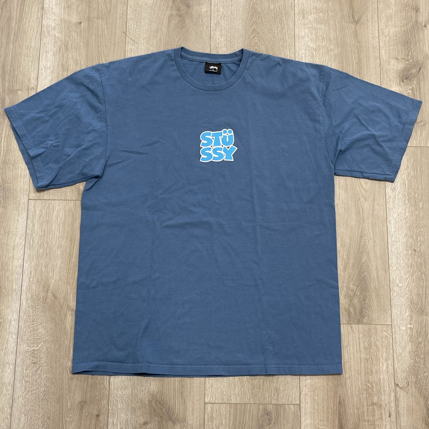 Stussy Bubble Logo T-shirt Blue