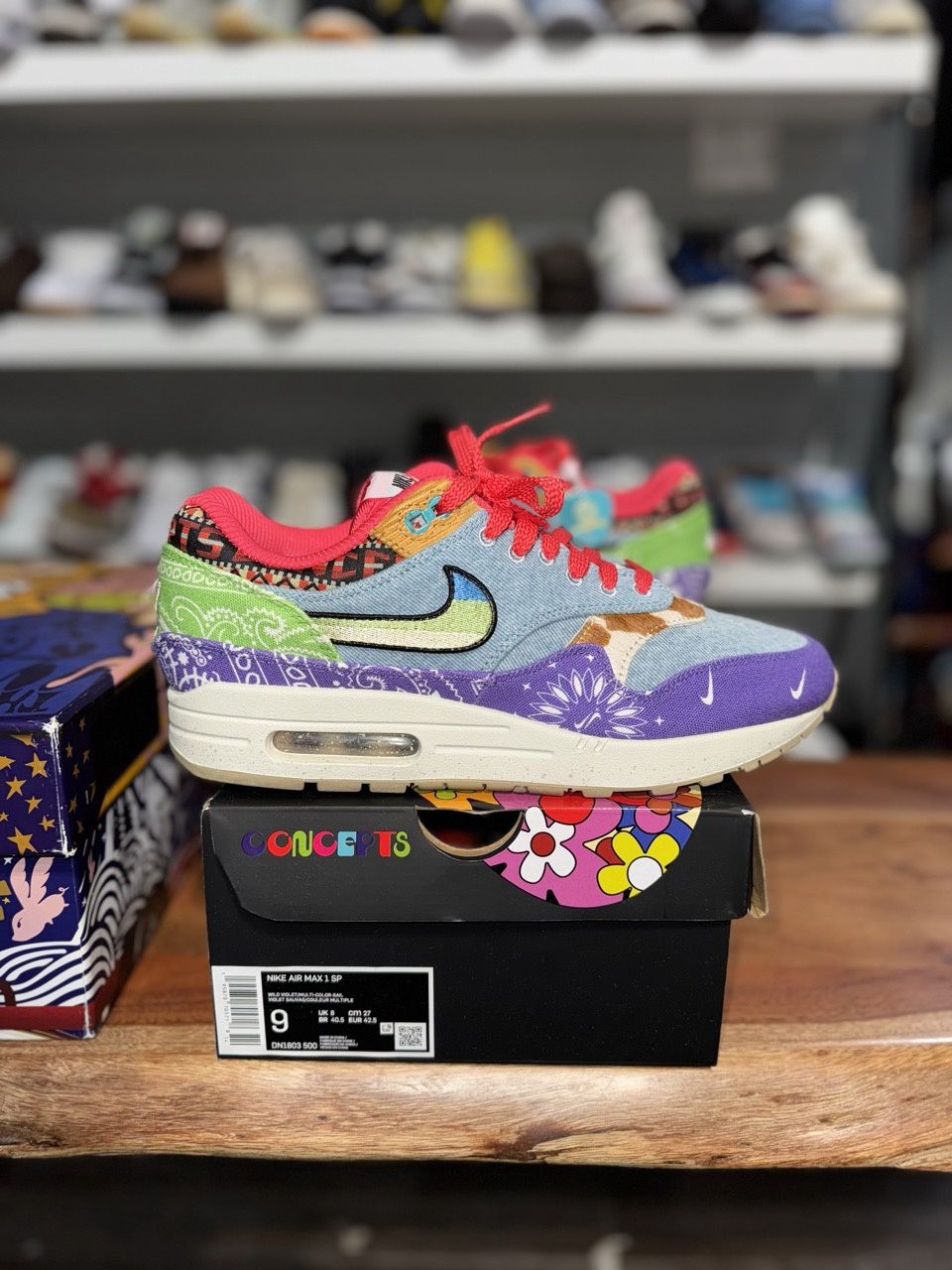 Nike Air Max 1 SP Concepts Far Out (Special Box) - Pre-Owned, Shoe Size: US M 9, Product Condition: Pre-Owned