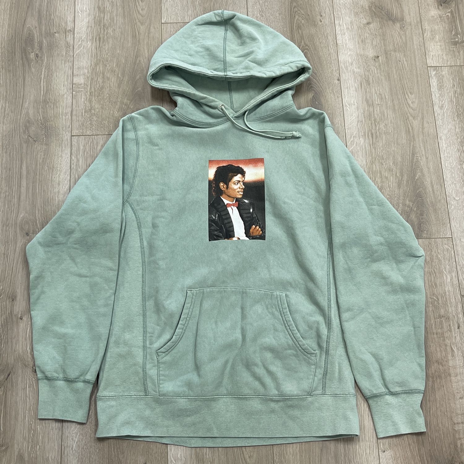 Supreme Michael Jackson Hooded Sweatshirt Seafoam • Pre-Owned, Clothing Size: L, Product Condition: Pre-Owned