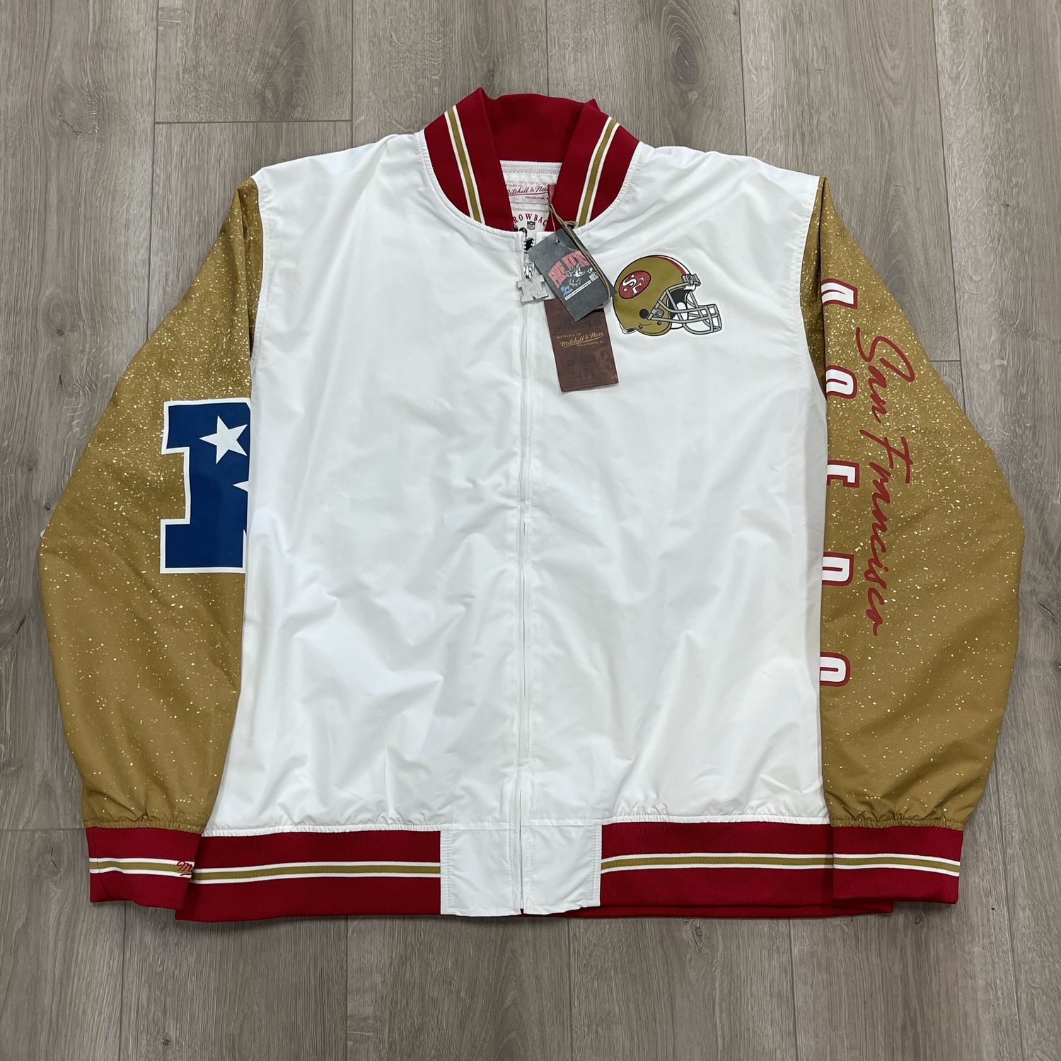 San Francisco 49ers Team Logo Burst Warm Up Jacket size 3XL Brand New