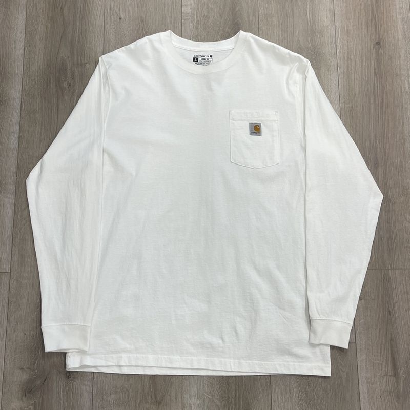 Carhartt Loose Fit Long Sleeve White Size Large Tall Pre-Owned