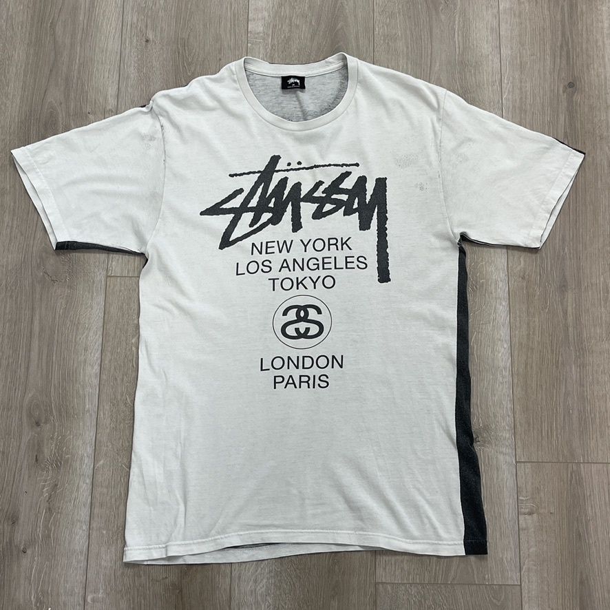 STUSSY T-shirt/Cut &amp; Sewn White Pre-Owned
