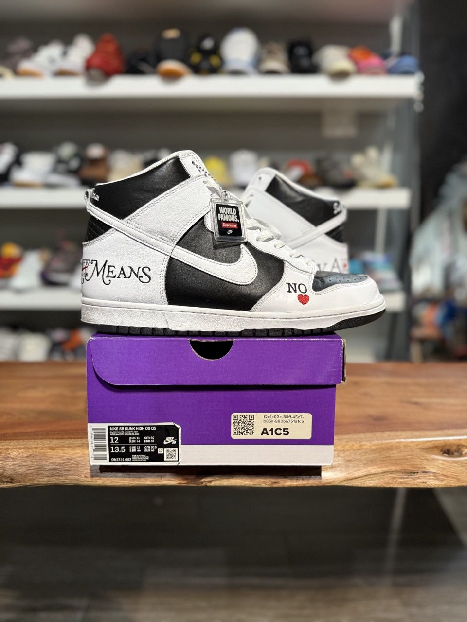 Nike SB Dunk High Supreme By Any Means Black - Pre-Owned, Shoe Size: US M 12, Product Condition: Pre-Owned
