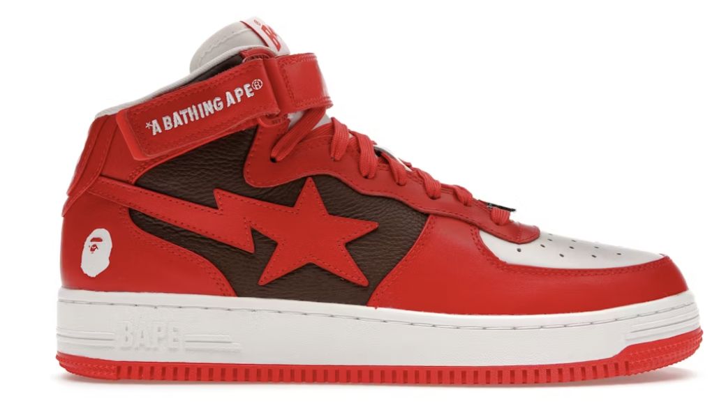 A Bathing Ape Bape Sta Mid Red (2022) - Brand New
