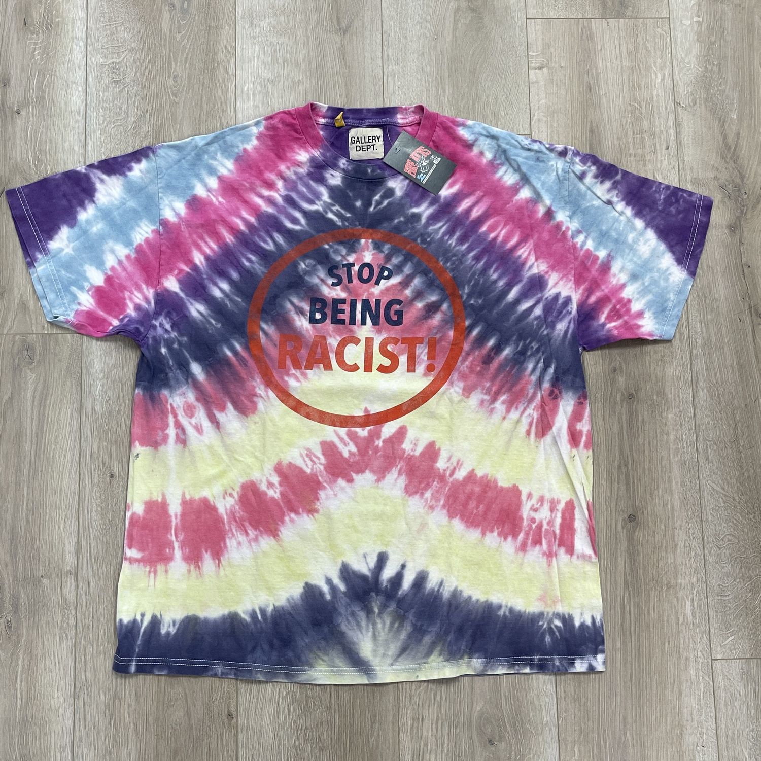 Gallery Dept. Stop Being Racist Tie Dye T-shirt Rainbow • Pre-Owned