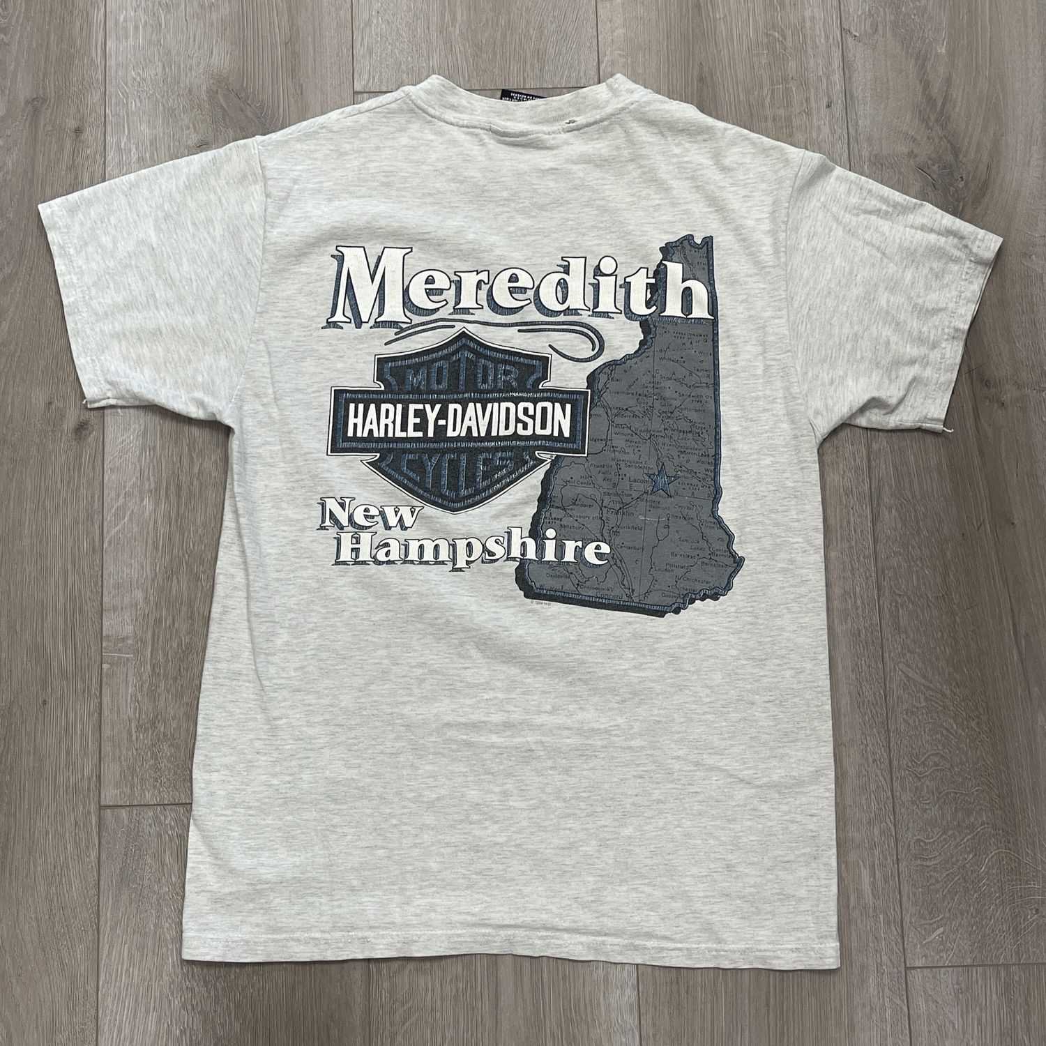 Harley Davidson HD Gray Graphic Meredith NH Tee
