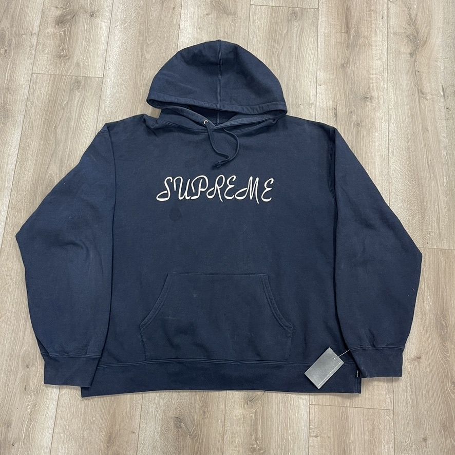 Supreme Spell Out Navy Hoodie Size XXL Pre-Owned