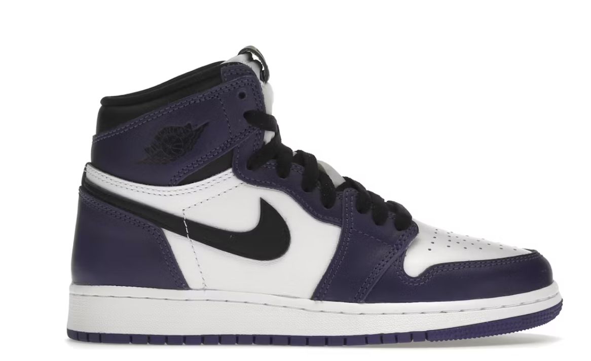 Jordan 1 Retro High Court Purple White (GS) - Brand New
