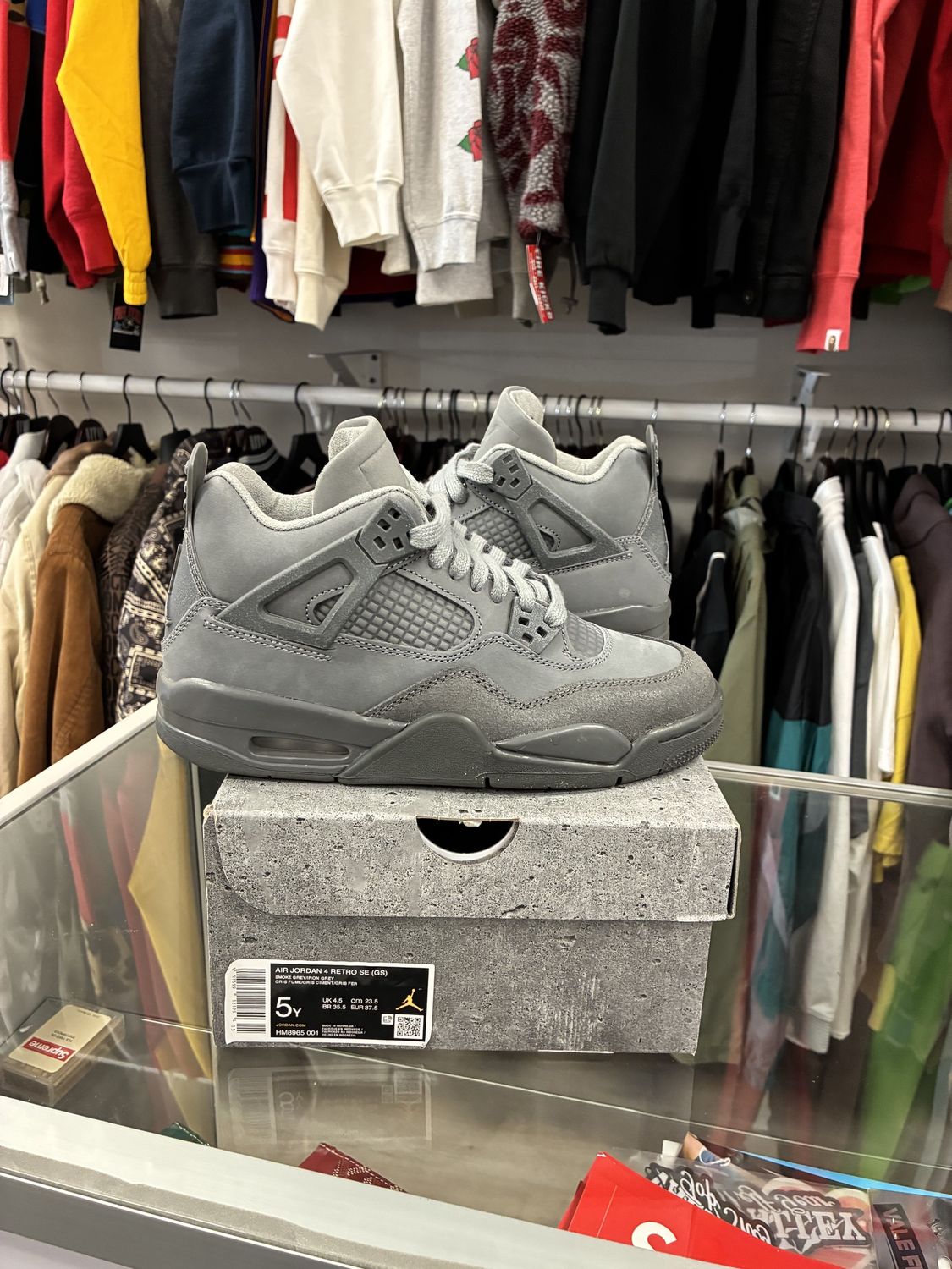 Jordan 4 Retro SE Paris Olympics Wet Cement (GS), Shoe Size: US M 5Y, Product Condition: Pre-Owned