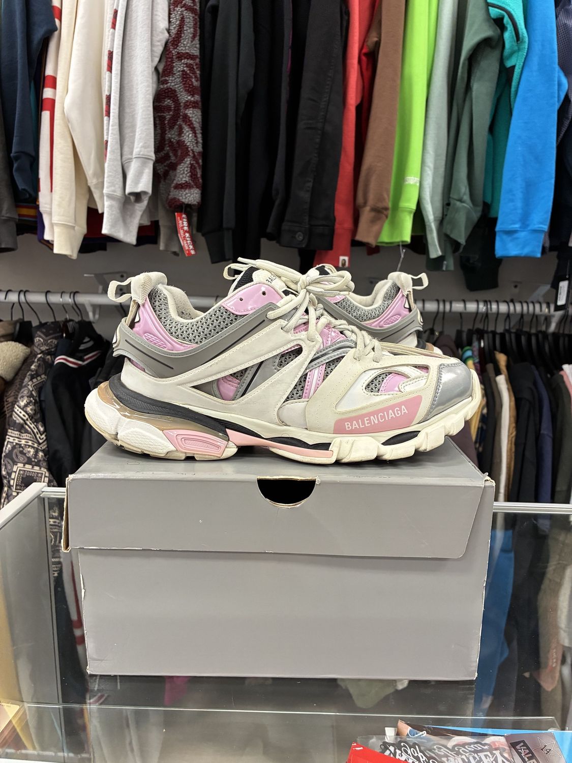 Balenciaga Track White Rose Pink Grey - Pre-Owned, Shoe Size: US M 9, Product Condition: Pre-Owned
