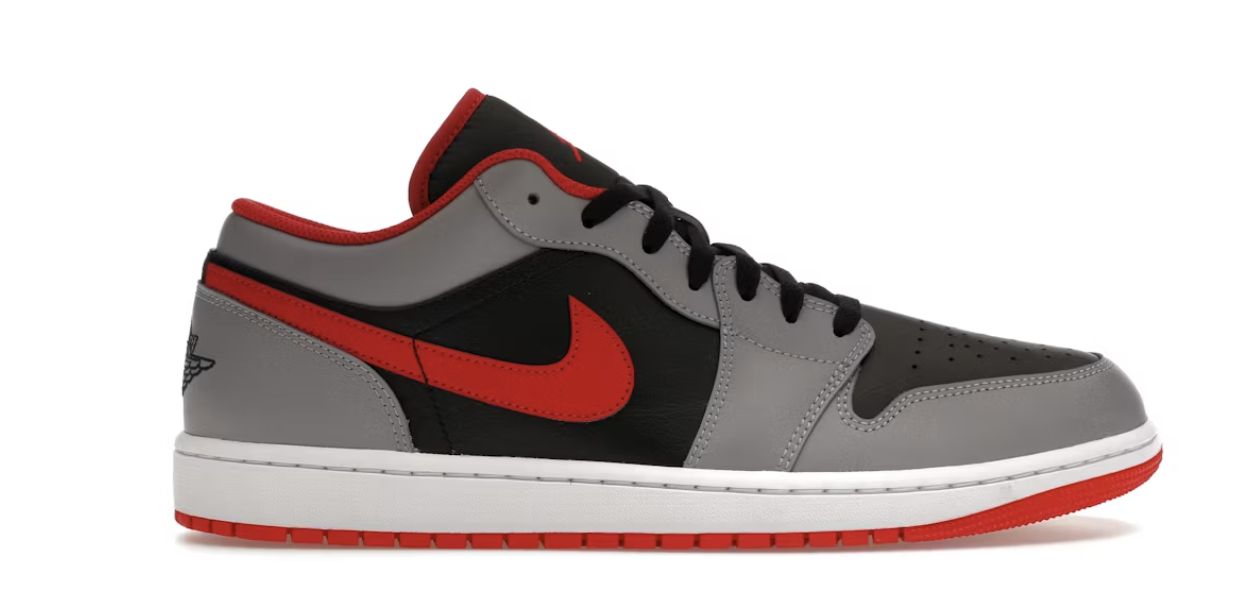 Jordan 1 Low Black Light Smoke Grey Gym Red - Brand new