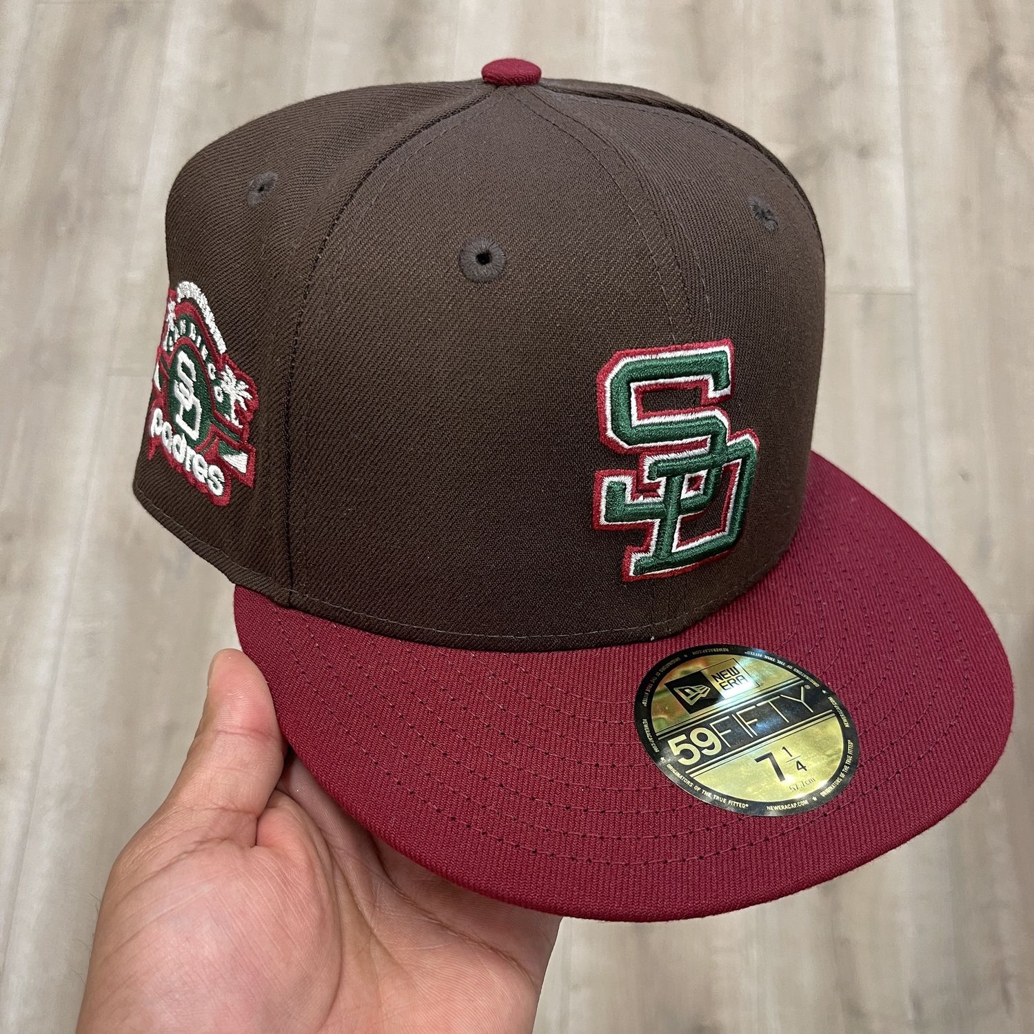 San Diego Padres Brown Fitted Hat Size 7 1/4 Pre-Owned
