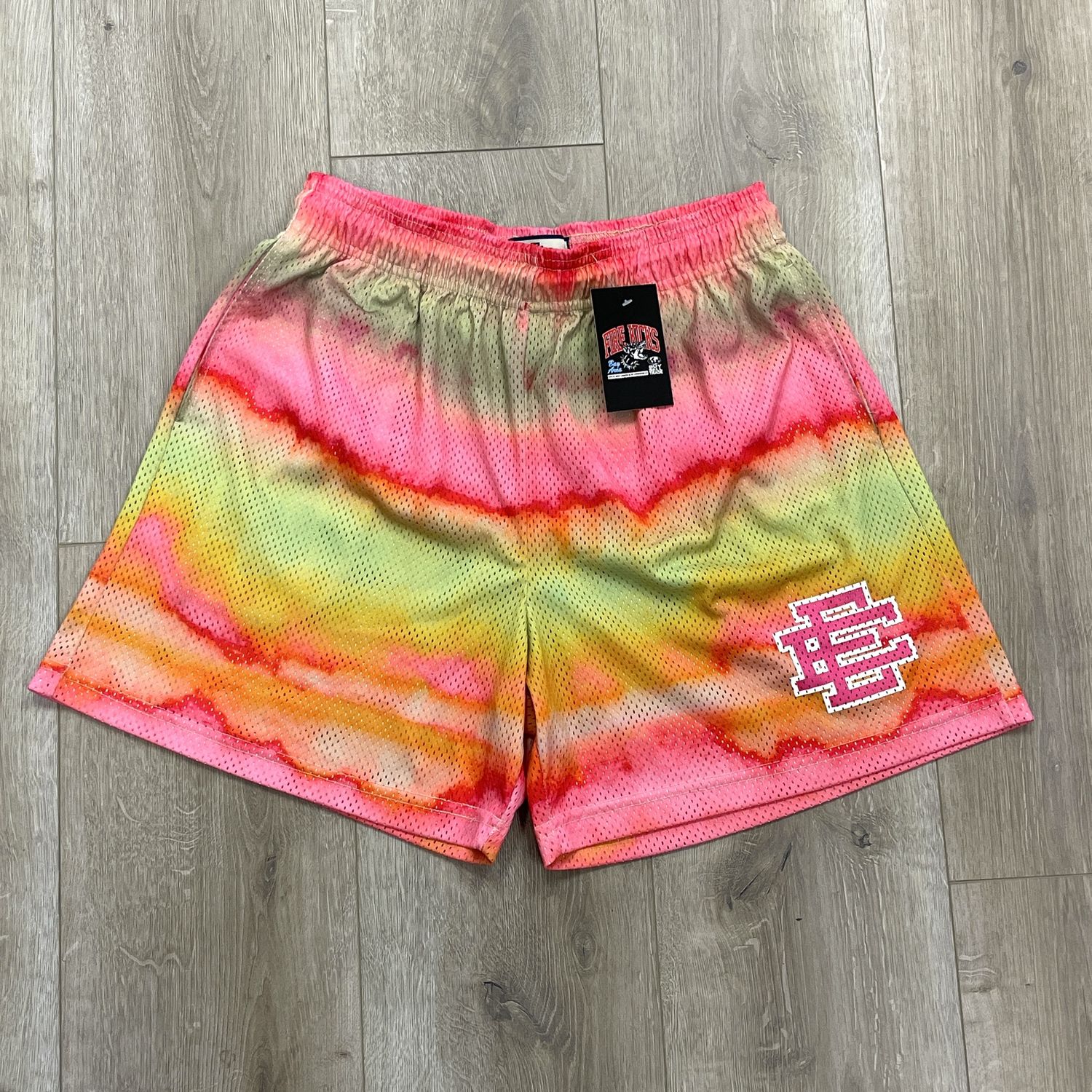 eric emanuel EE short Pink/Yellow Stripe • Pre-Owned