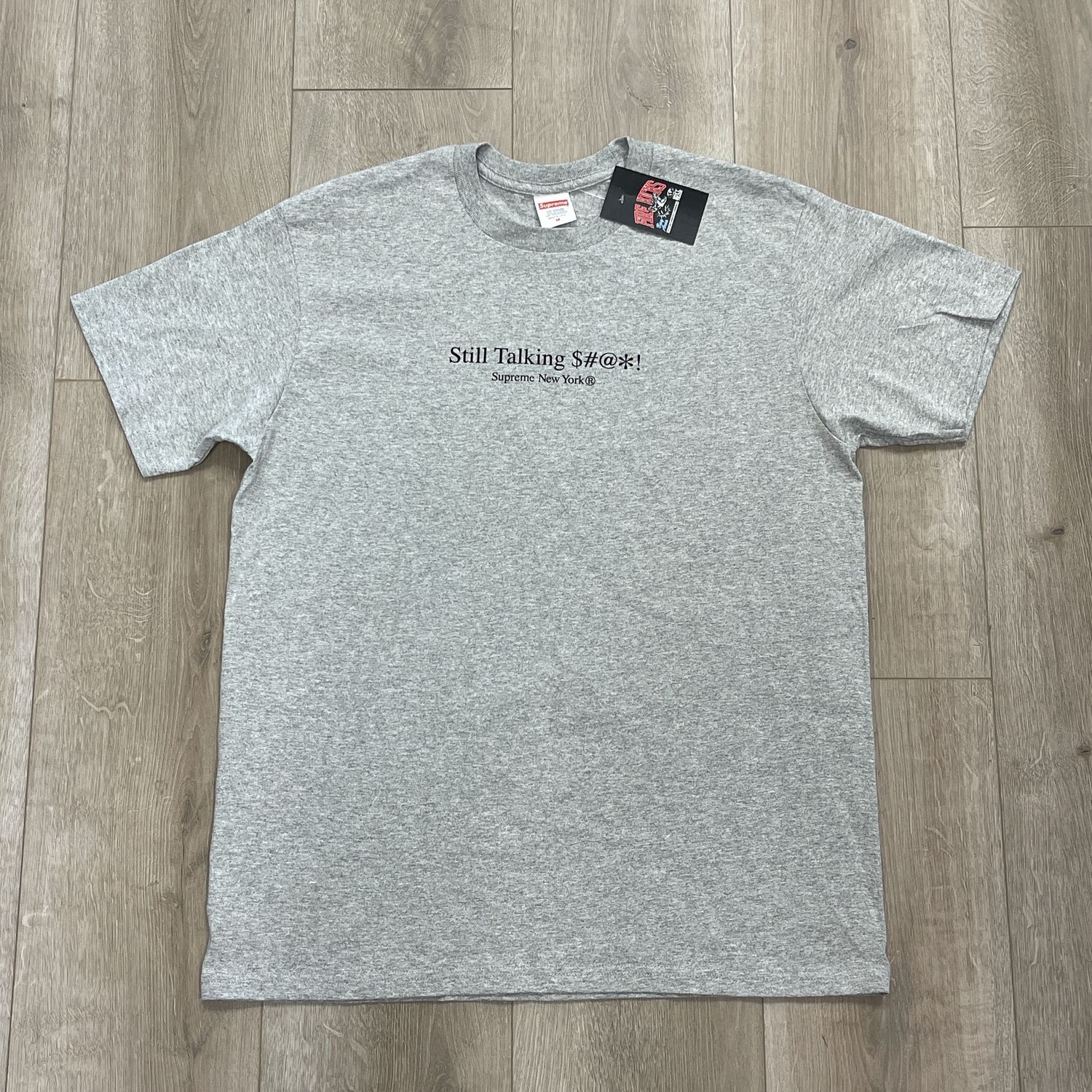 Supreme &#39;Still Talking Sh*t&#39; Heather Grey Tee • Pre-Owned