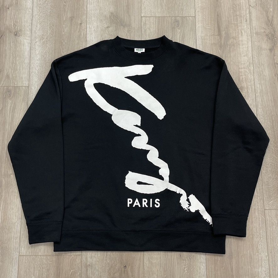 Kenzo Script Paris Crewneck Sweater size Medium Pre-Owned