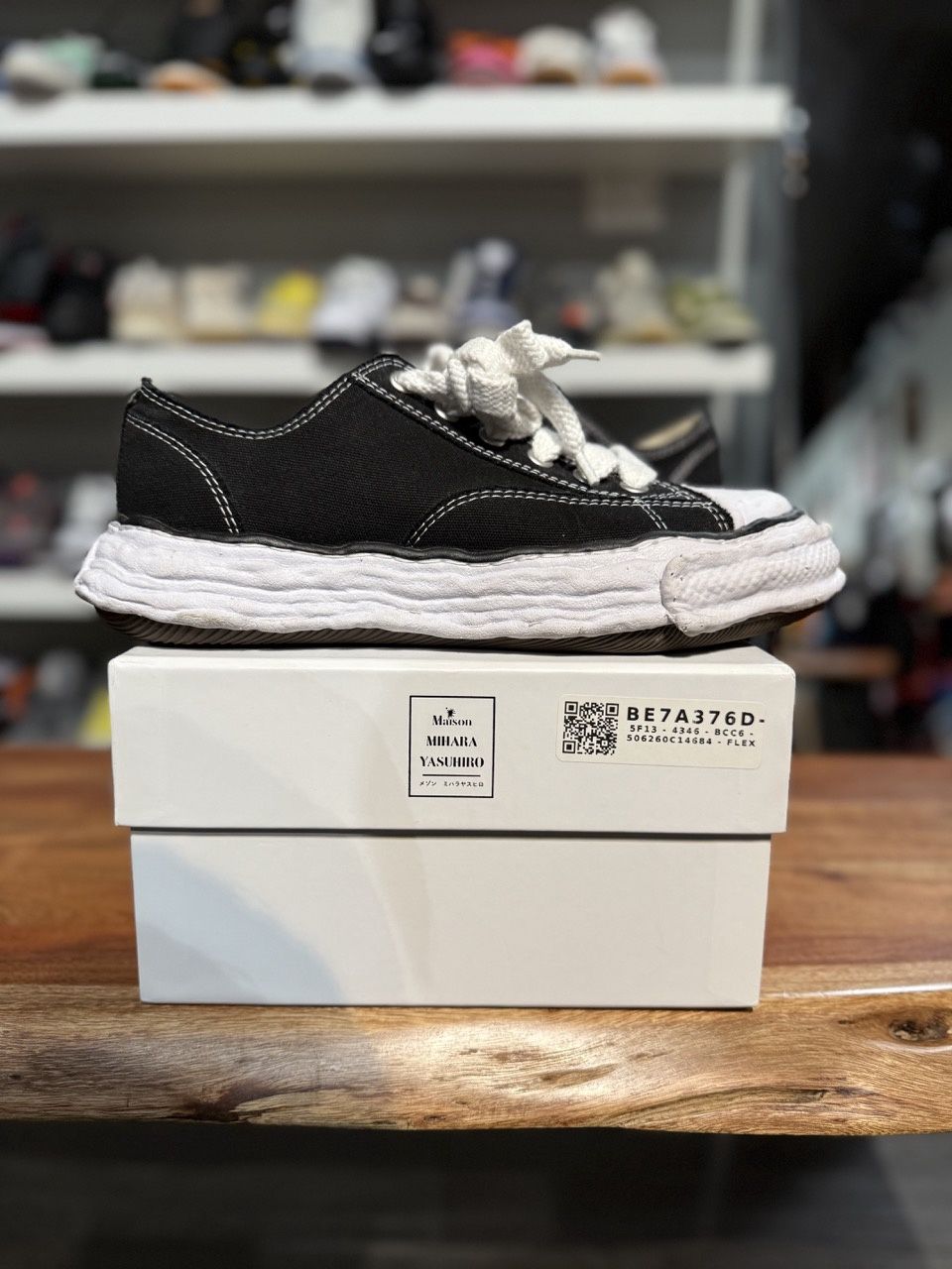 Maison Mihara Yasuhiro Hank OG Sole Canvas Low Black - Pre-Owned, Product Condition: Pre-Owned, Shoe Size: US M 10