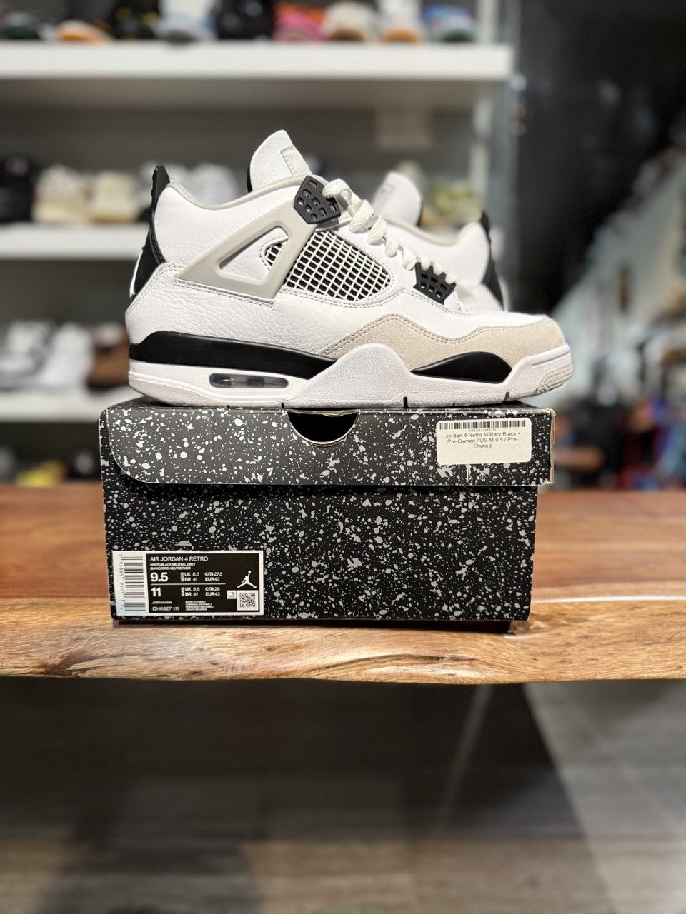 Jordan 4 Retro Military Black • Pre-Owned, Shoe Size: US M 9.5, Product Condition: Pre-Owned