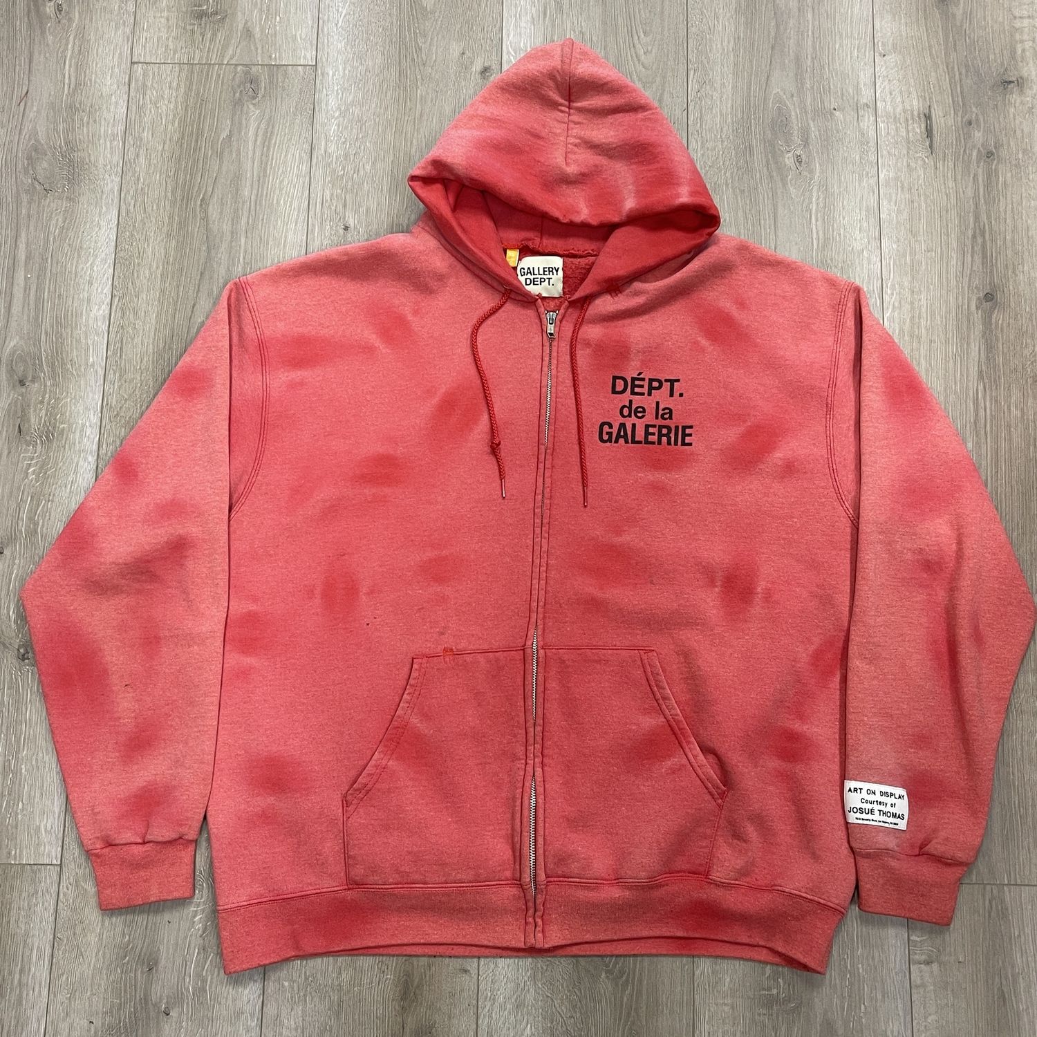 FW22 Gallery Dept. Zip Up Hoodie Sun Faded Red size XL Pre-Owned