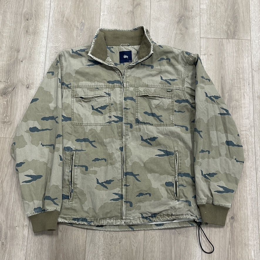 Stussy Camouflage Full Print Tactical Jacket size Large Pre-Owned