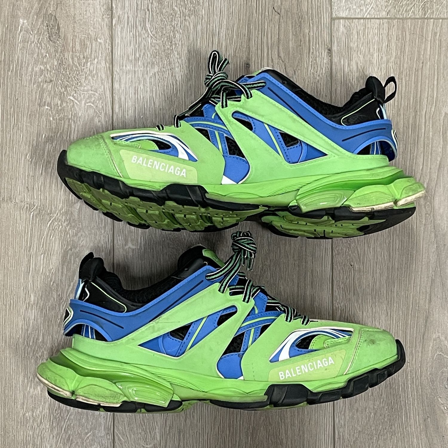 Balenciaga Track Green Blue (W) - Pre-Owned, Product Condition: Pre-Owned, Shoe Size: US M 9